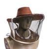 Chapéu de apicultor de aba larga, chapéu anti-mordida, rede de proteção facial, máscara anti-mosquito para áreas externas