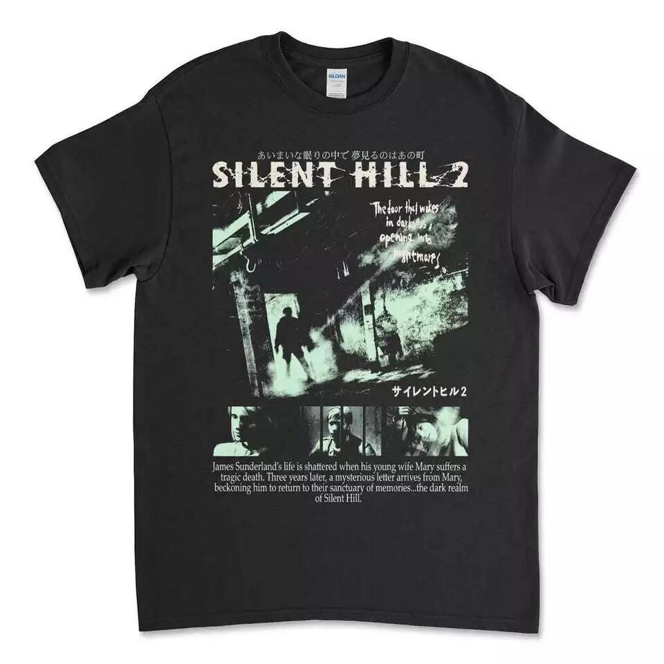 Новая черная футболка Silent Hill 2 Хоррор Выживание Игровая футболка Унисекс Футболка M