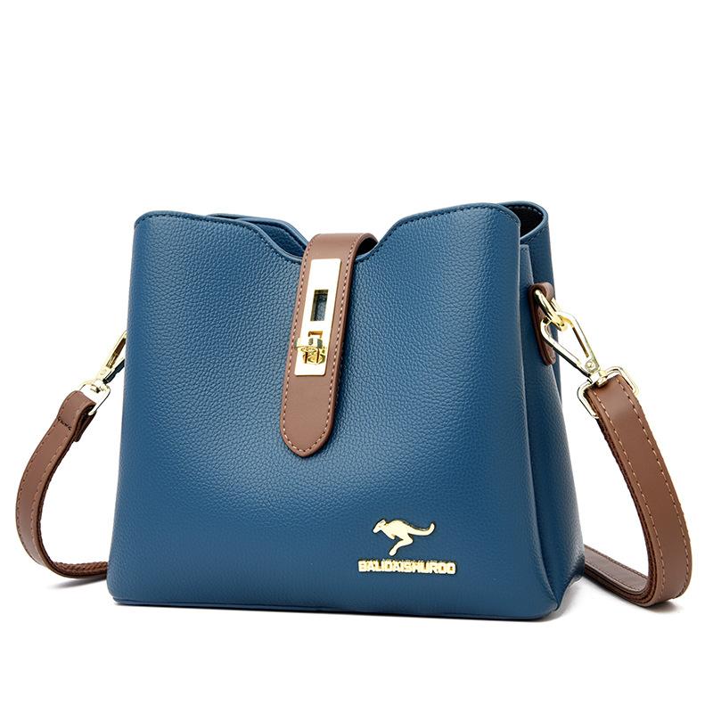 Women's bag new fashionable versatile bucket women's shoulder bag old mother embroidery thread large-capacity bag