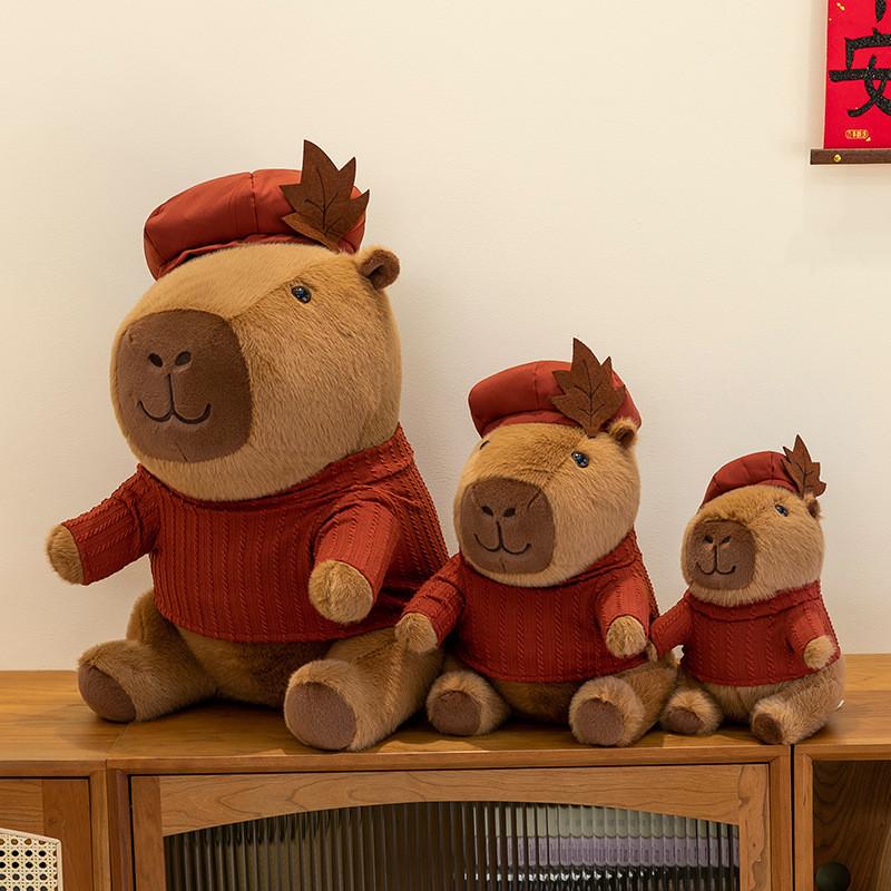 Capybara Clothes Wear Plush Toy Animal Stuffed Doll Cartoon Kids Birthday Gift