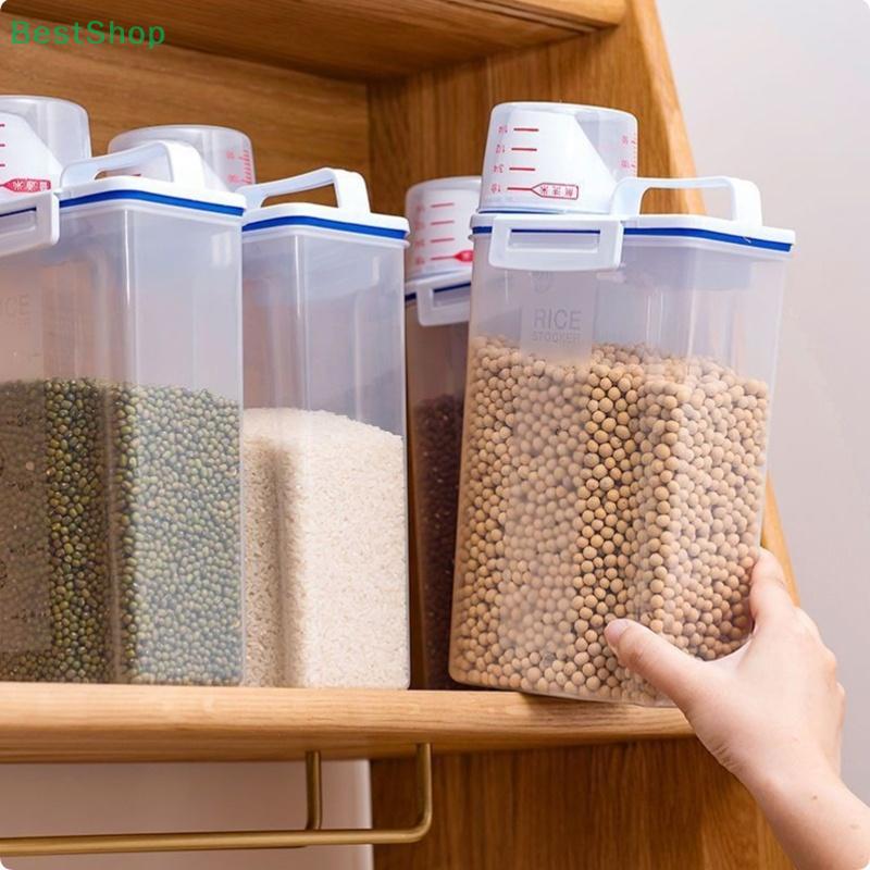 Grain Storage Jar Sealed Rice Bucket Pet Food Container Kitchen Food Storage Sealed Jar Moisture-Proof