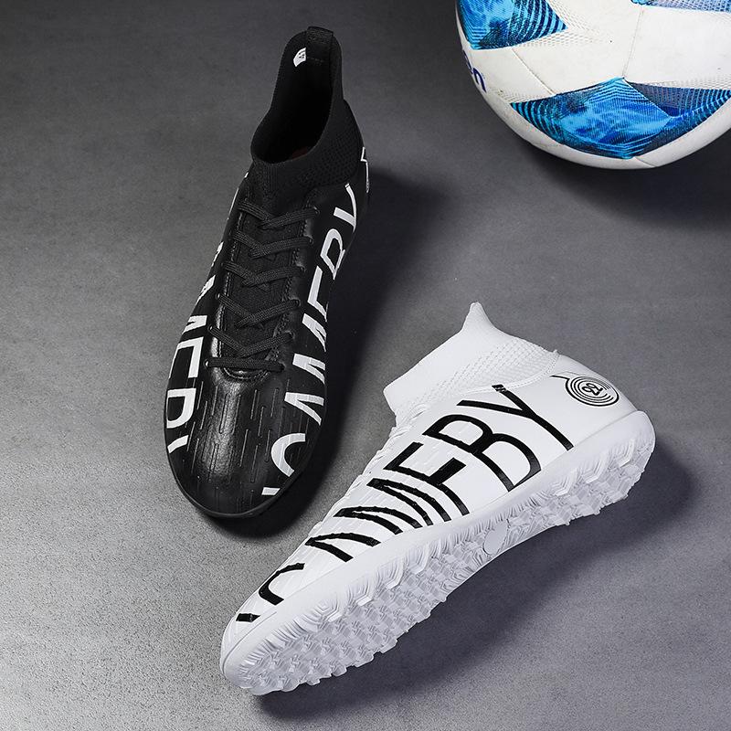 

High-end electroplated bottom mainly pushes foreign trade spike football shoes 31-48 high-top breathable football shoes for young men and women 45