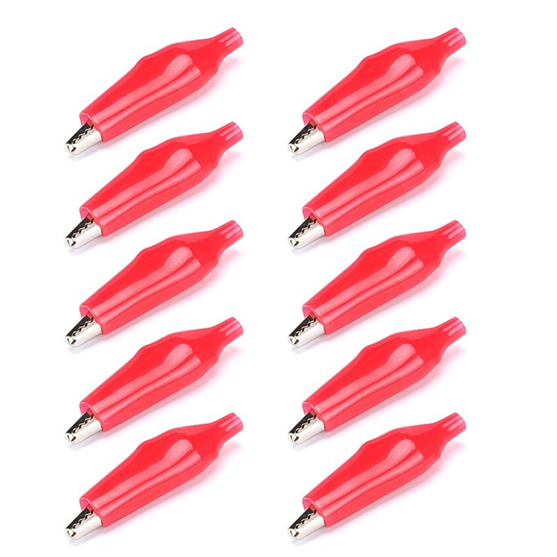 10 stk 28 mm krokodilleklemmer med skall krokodilleklemmer små batteristrømklemmer testklemmer liten metallklemme