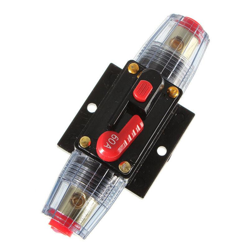 

New DC 12V 60A In-Line Circuit Breaker Fuse Auto Car Stereo/Audio Protection 60 AMP