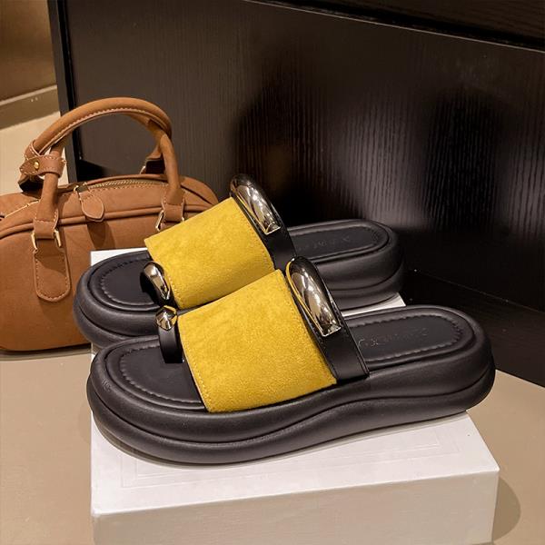 

Модная обувь Домашние тапочки Платформенные шлепанцы Летние клоги Женская мода Резиновые шлепанцы Pantofle Пляжные Роскошные Мягкие Гавайские 2025 Casua 35