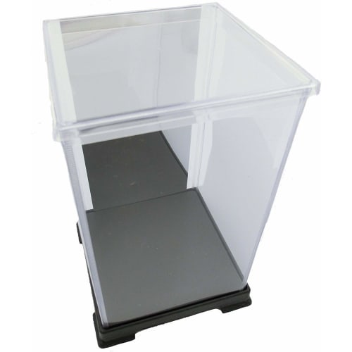 Octagon Figure Case, 18cm W X 18cm D X 27cm H, Mirrored Back, Plastic Case