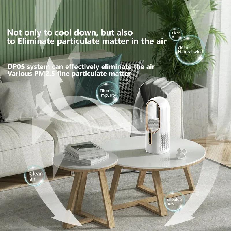 Portable Mini Air Conditioner USB Air Cooler Bladeless Electric Fan 6-speed Silent Timed Air Conditioner Cooling Fan