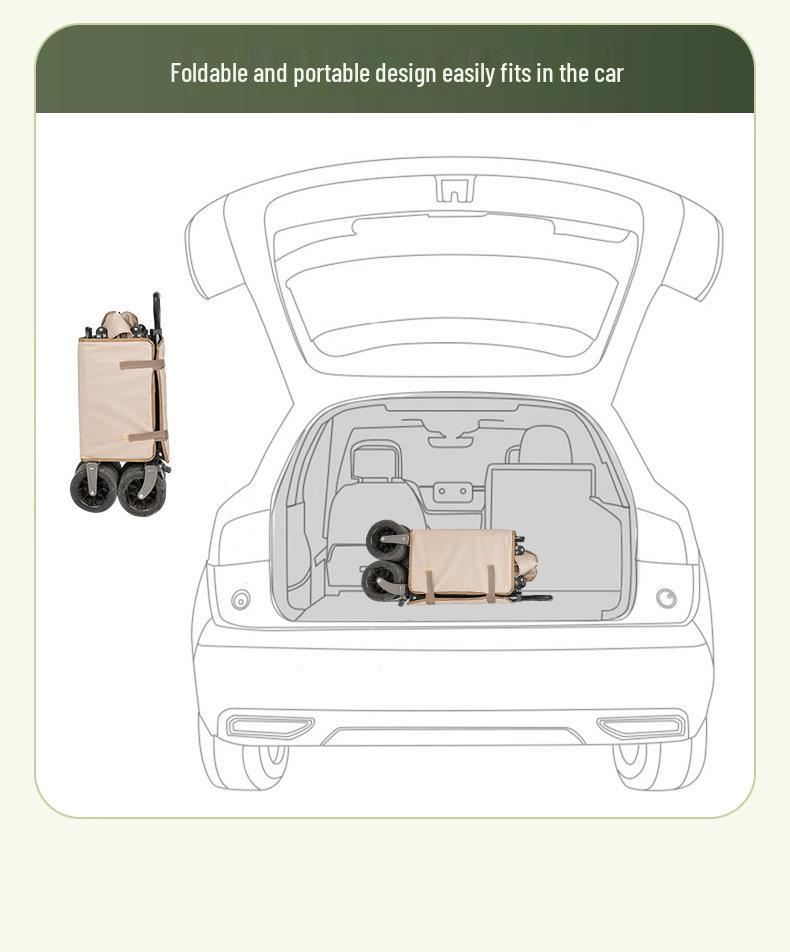 Tragbarer faltbarer zusammenklappbarer Campingwagen mit Hubtisch für Outdoor-Camping und Wohnmobilreisen