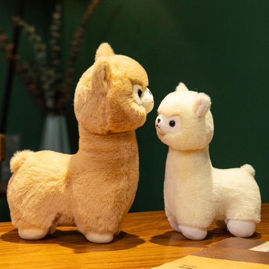 Yousheng Alpaca Plush Toy Stuffed Animal Alpaca Doll Hug Pillow Lifelike Alpaca Plushie Soft Fluffy Cushion Gift for Christmas Birthday