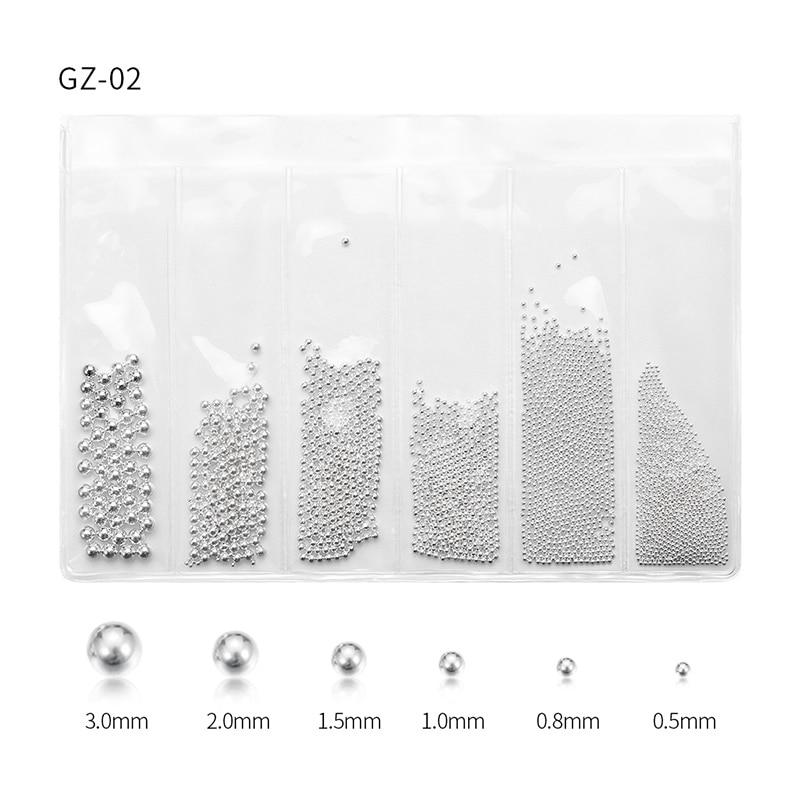 Smíšené 6 Velikost 0,8 mm Micro Nail Nerezová Dekorativní Nail Rose Gold a Silver Příslušenství na nehty