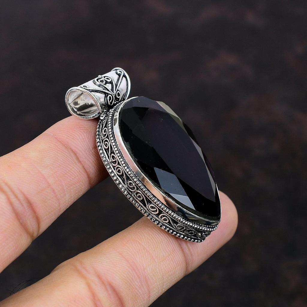 Facettierter rosa Amethyst Anhänger Vintage Anhänger handgemachter Schmuck 925 Sterling Silber Anhänger natürlicher Edelstein Anhänger Silberschmuck als Geschenk