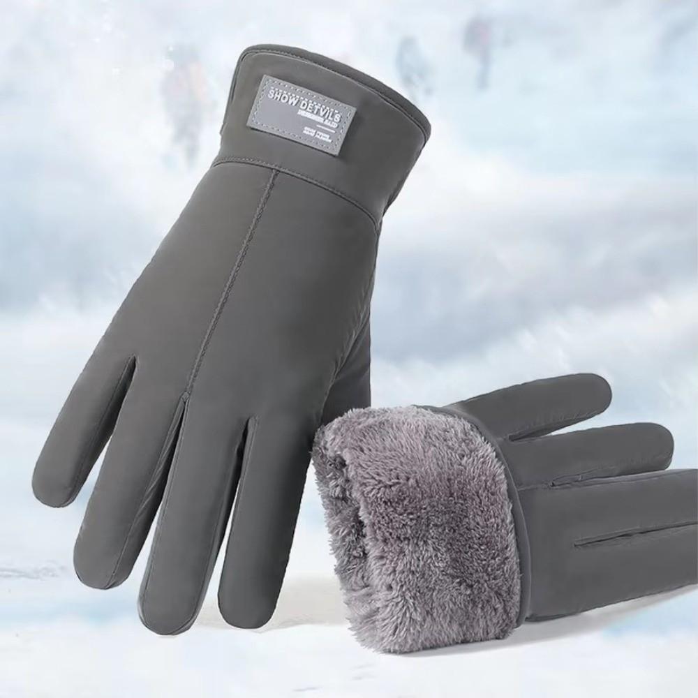 Fleece-lined Cycling Gloves Non-Slip Outdoor Sports Gloves Portable Full Finger Gloves