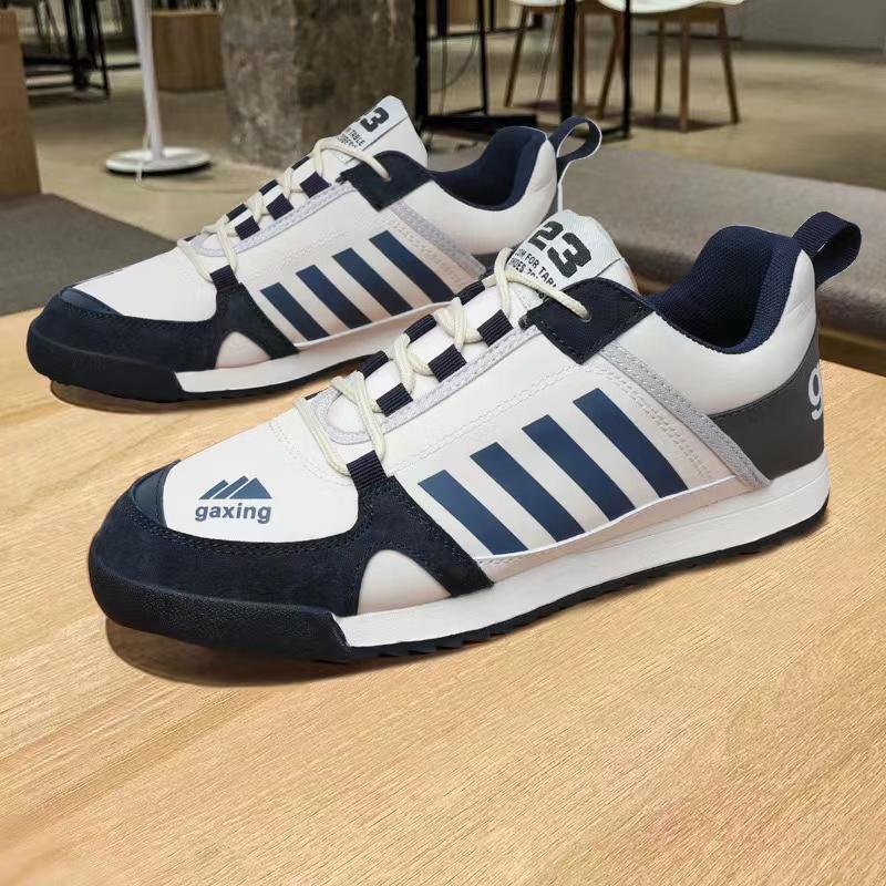 Modny Paskowany Design Męskie Damskie Grube Sneakersy Modne Casualowe Skórzane Materiałowe Cholewki Zwiększone Wewnętrzne Krycie Dolne Buty na Platformie Nowe