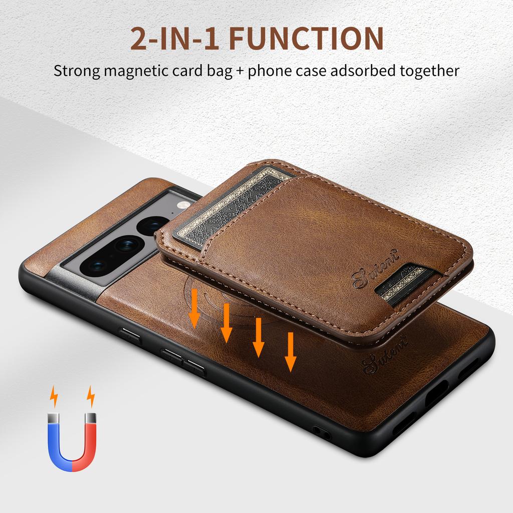 SUTENI H15 For Google Pixel 8 Pro Case 2-in-1 Magnetic Detachable Phone Cover with Card Holder