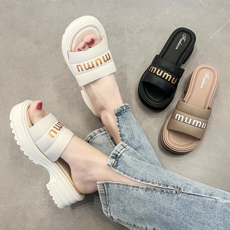 Damen Sommer Sandalen mit mittlerem Absatz für den Strand - Höhenverstärkend, Dicke Sohle, Vielseitige Outdoor-Bekleidung