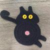Funny Crochet Coaster Non-slip Mug Rug Cute Cat Butt Coast  Home Supplies