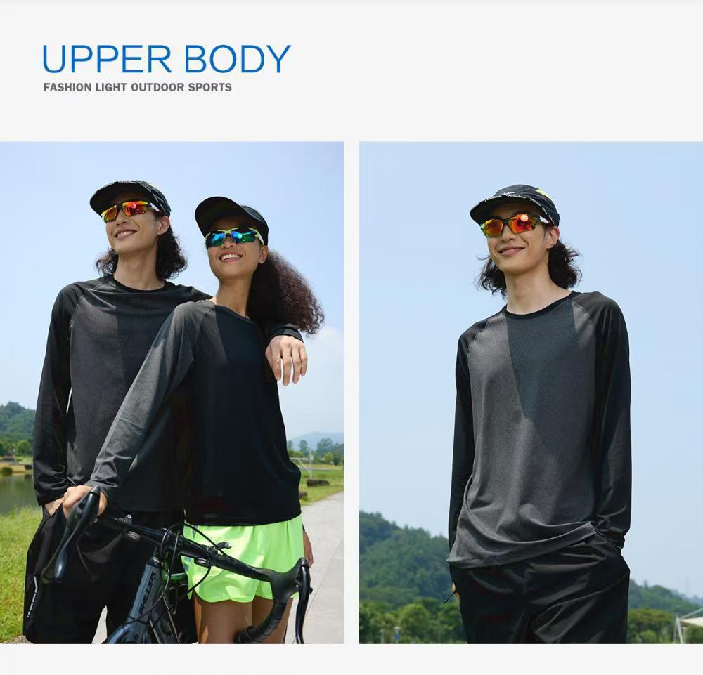 Men's Quick Dry Raglan Sleeve Long Sleeve Round Neck Sports T-shirt