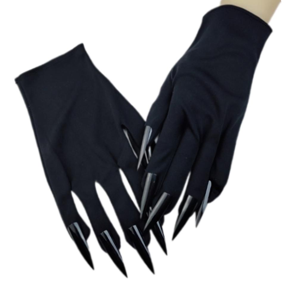 Realistiske lange negleklørhansker Perfekt for Halloween og kostymefester Komfortable korte hansker for voksne og tenåringer
