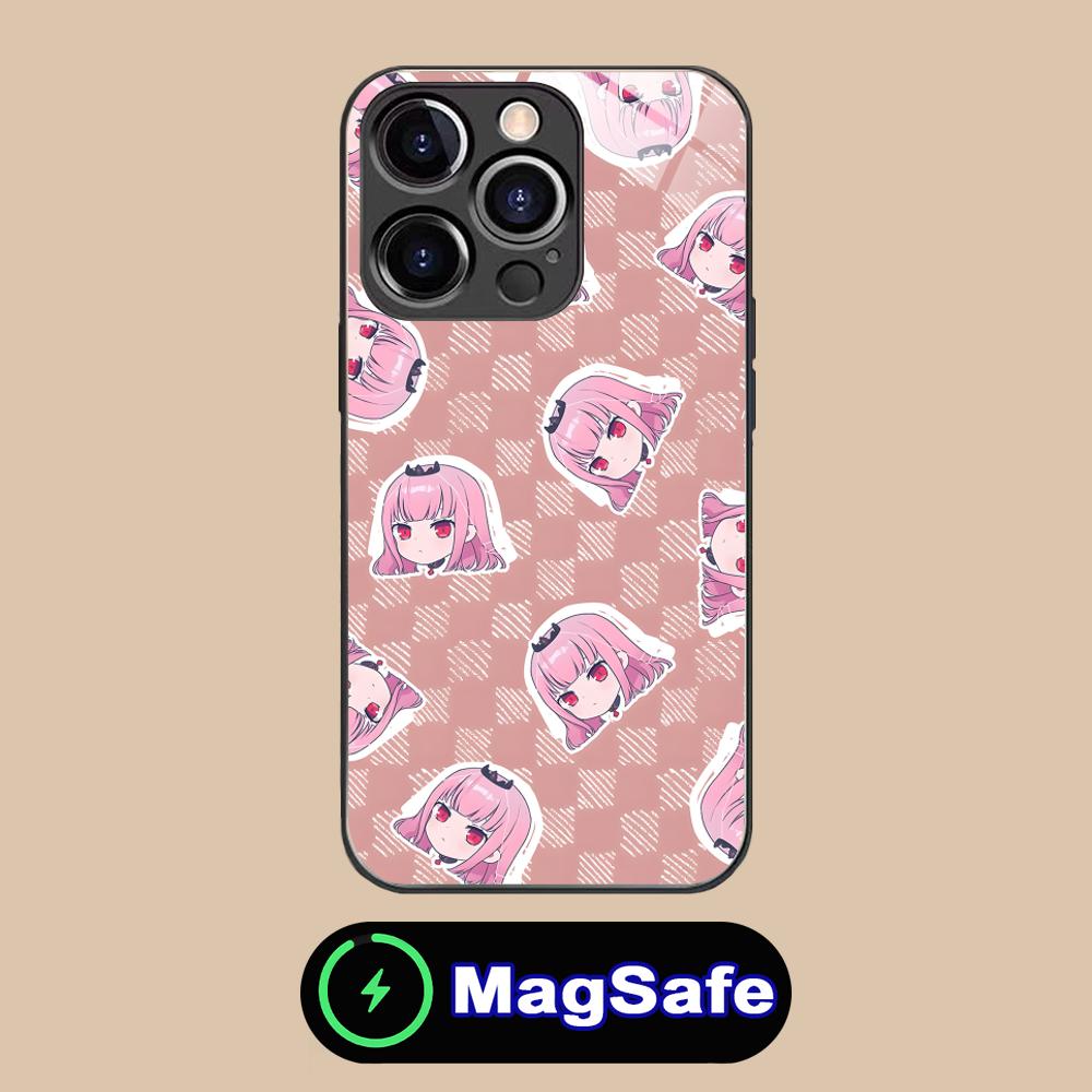 Holo Mori Calliope Glass MagSafe Mobile Phone Case for iPhone 17 16 15 14 13 12 11 Air Pro Max Plus Mini Colorful Cover