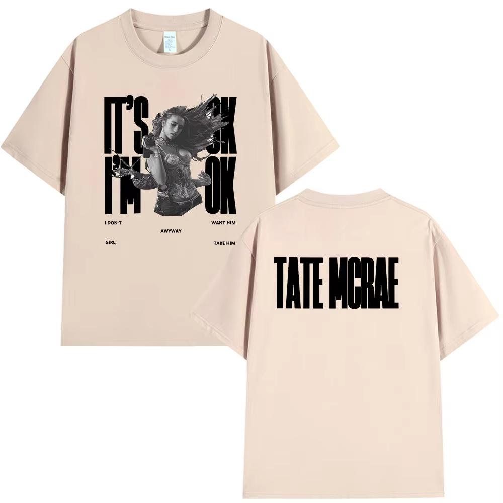 Tate McRae It's Ok I'm Ok Merch Maglietta Uomo Donna Moda Harajuku T-shirt Cotone Manica Corta Magliette Oversize