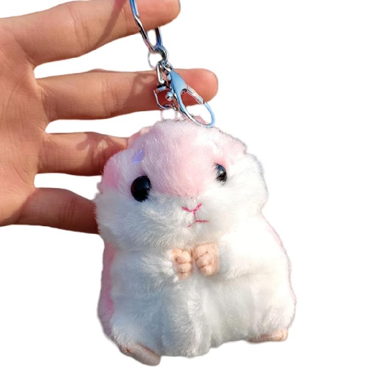 Lovely Hamster Cartoon Plush Toy for Kids Keychain Hamster Cartoon Furry Soft Charm Stuffed Hamster Toy