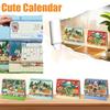 Desktop Calendar - New Cartoon -Shaped Notebook - 12-Month Vertical Calendar - Suitable For Friends, Family, School, Workplace, Apartment, Art Studio