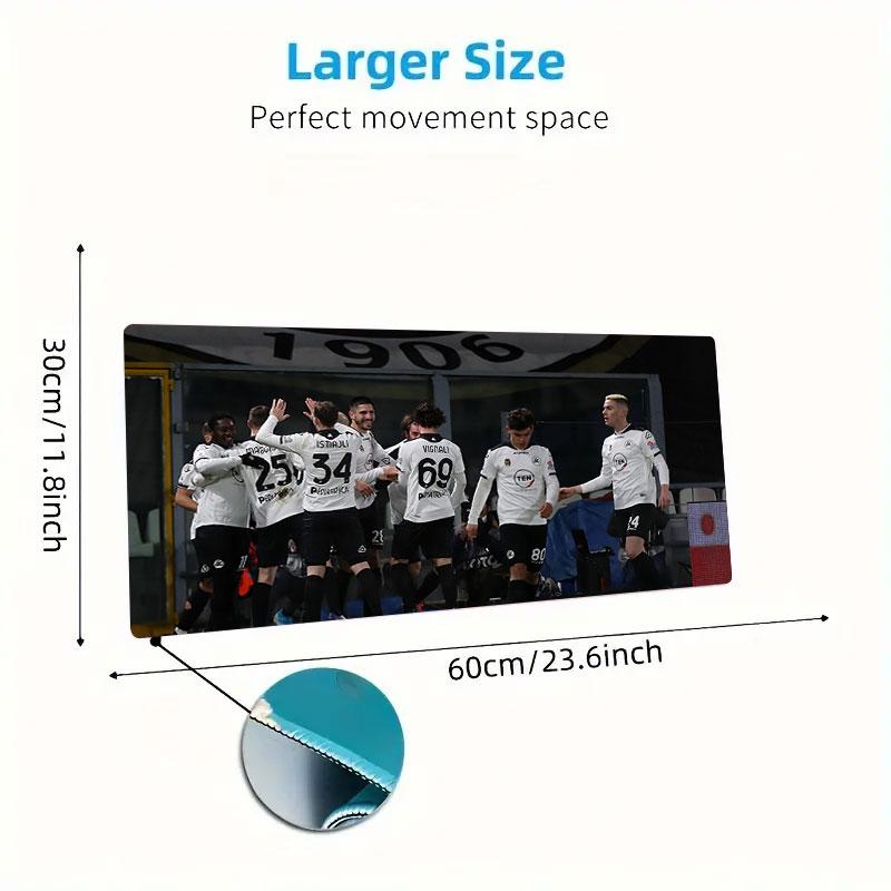 Spezia Calcio Mouse Pad, Large Gaming Desk Mat, Non-slip XXL Mousepad for Laptop & Tablet, Mini PC Playmat with Stitched Edges