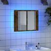 Vidaxl Bathroom Cabinet with Mirror, Smoked Oak, 60X12X45 Cm
