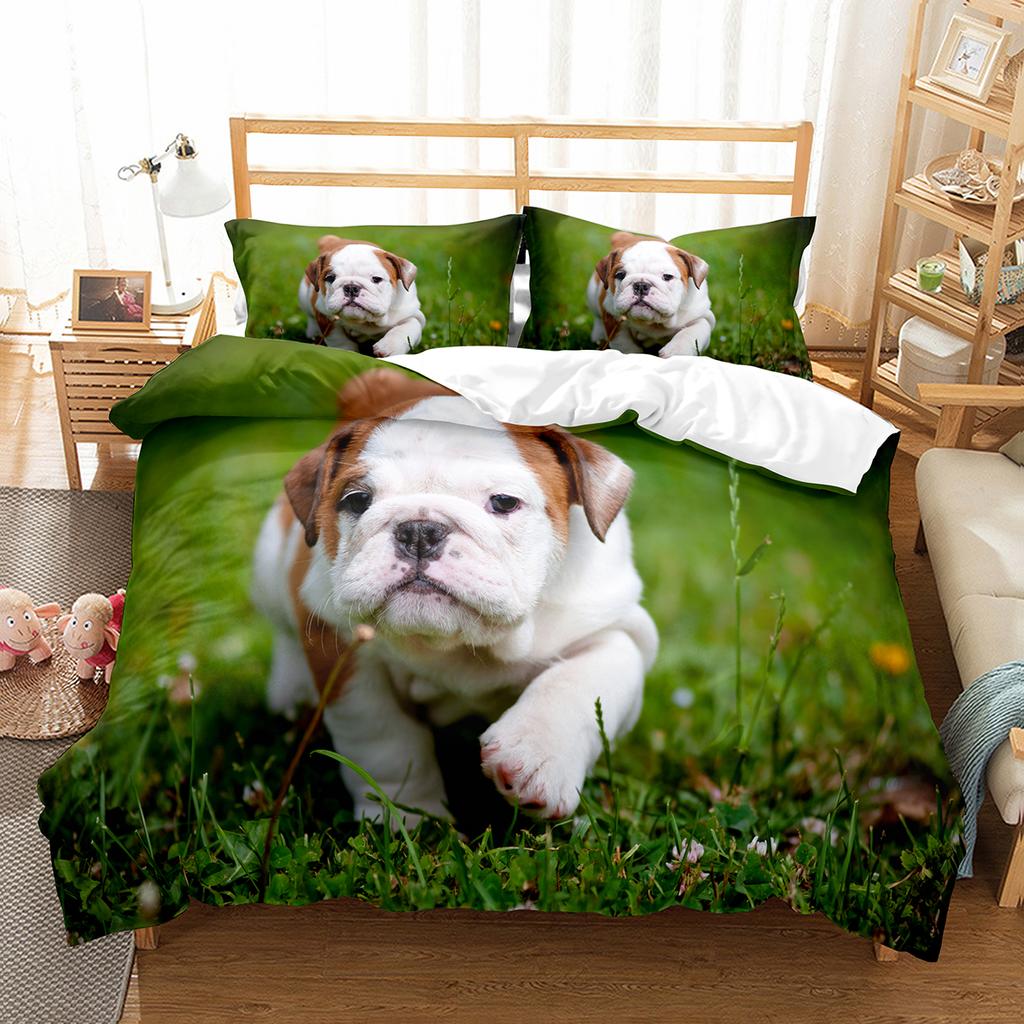 Zestaw poszewek na kołdrę French Bulldog Cute Dog Poliester Poszewka na kołdrę Twin Full Size Dla dzieci nastolatków dorosłych Wystrój sypialni Zestaw pościeli