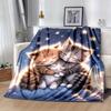 1pc Cute Cat Printing Lightweight Flannel Blanket, Comfortable and Warm Blanket, for Camping Sofa Bed and Couch Office, in All Seasons