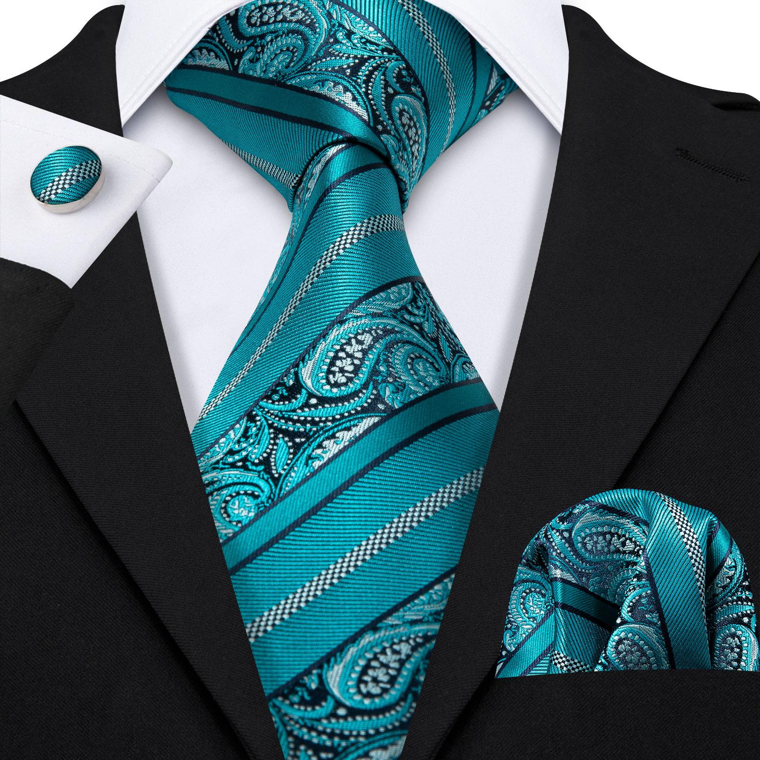 

Чоловіча шовкова краватка Hi-Tie, коричнево-золота краватка, носова хустка, набір запонок для бізнесу N-0455