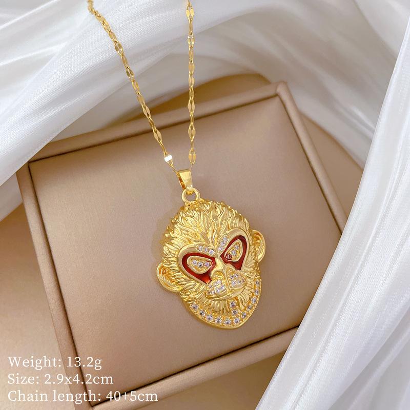 Multi-Element Style Copper Micro-Inlaid Necklace Combination Female Real Gold Electroplated Exquisite Collarbone Chain