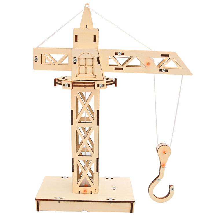 Science And Technology Small Production Tower Crane Remote Control Lifting DIY Manual Stem Education Science Experiment Teaching Materials