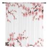 Plum Blossom Red Petal Branch Leaf Plant Sheer Curtains for Living Room Decoration Window Curtains Kitchen Tulle Voile Curtains