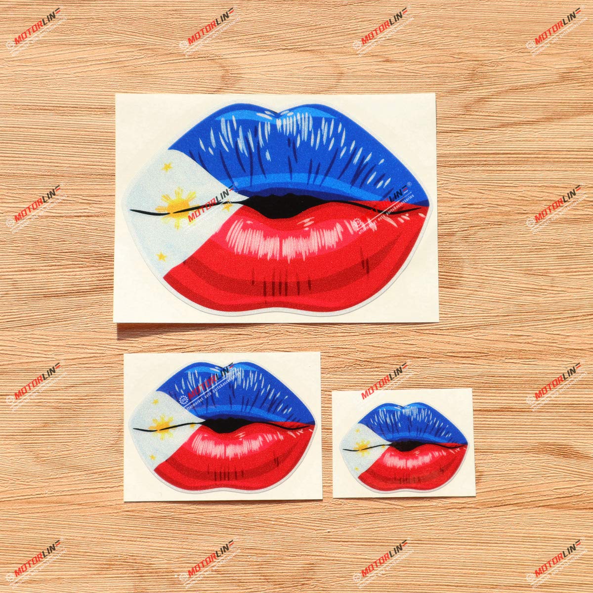 

Philippines Flag Lips Vinyl Sticker - Reflective 3 Pack - 2 , 3 , 5 -