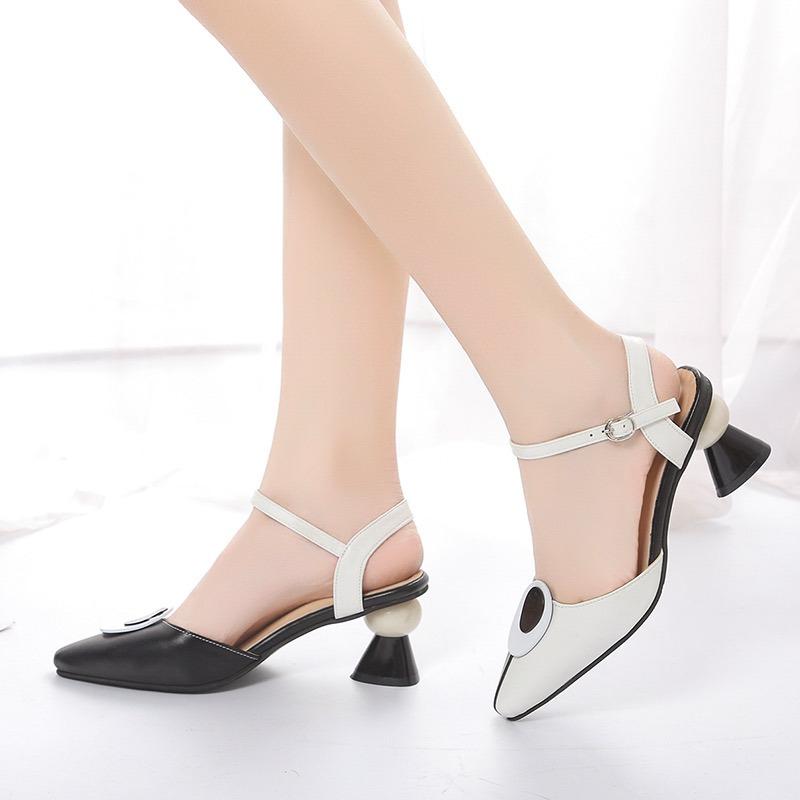 Women Sweet High Quality  Comfort European Stylish Bow Tie Square Heel Shoes Lady Classic  Summer Party Shoes