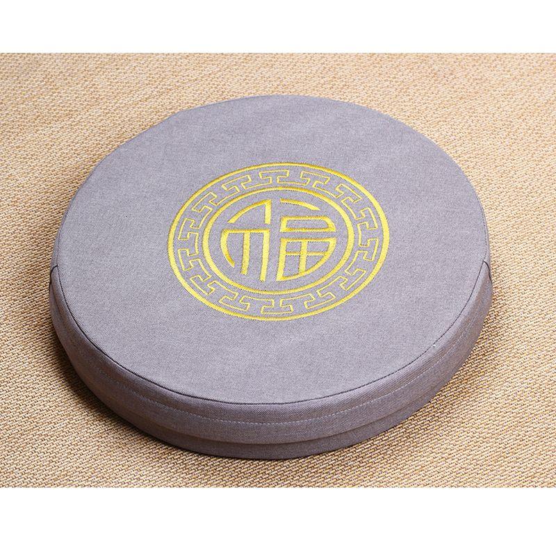 

Льняные подушки для сиденья футона Тканевые круглые татами Балкон Эркер Пол Утолщенная подушка для медитации и молитвы Подушка для медитации Silver Fu Embroider 40 Dia 6 high [coconut core]]