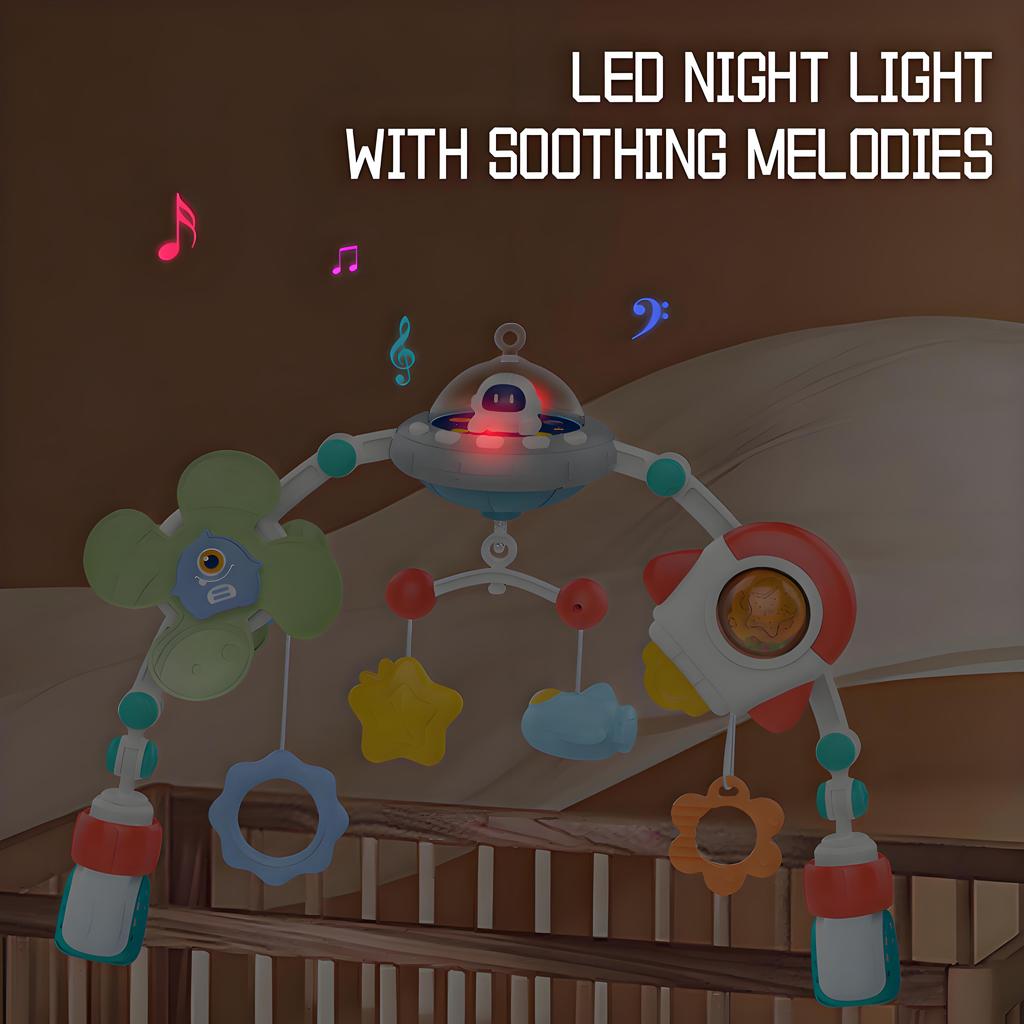 Baby Stroller Arch Toys Crib Mobile Music Rotating Bouncers Toys Fine Motor Skills Sensory Development Arch Baby Car Seat Toys