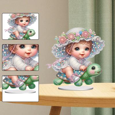 Acrylic 2D Flat Print DIY Table Top Diamond Painting Ornament Kits Desktop Diamond Art Kits Diamond Painting Desktop Decorations
