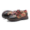 Johnature Retro Women Flats Shoes Genuine Leather Patchwork Printed Round Toe Comfortable Casual Platform Shoes