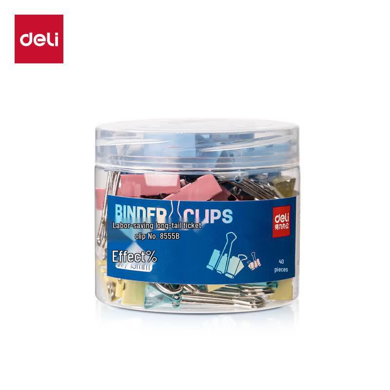Deli 8555B Colored Binder Clips