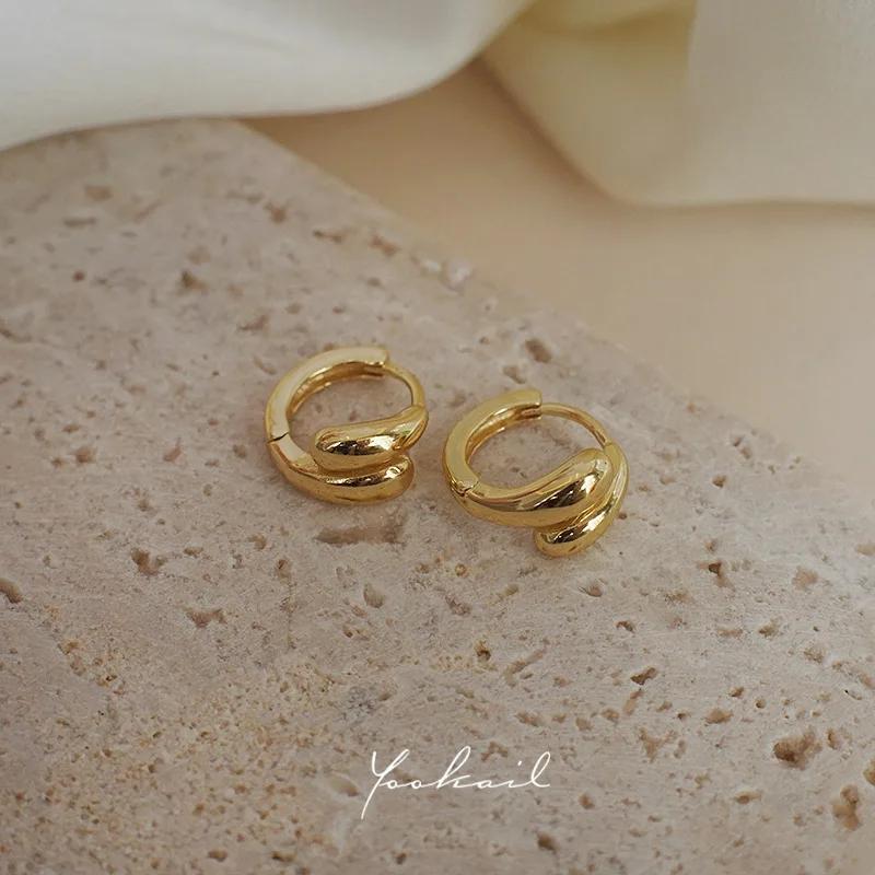 REETI 925 Silver Earrings Simple Drop Stud Earrings Creative Sexy Jewelry For Women Gift Korean Earrings золотой