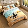 3Pcs Bedding Set Custom Name Text, 1 Sheet 2 Pillowcases Home Bed DecorLucky Luke