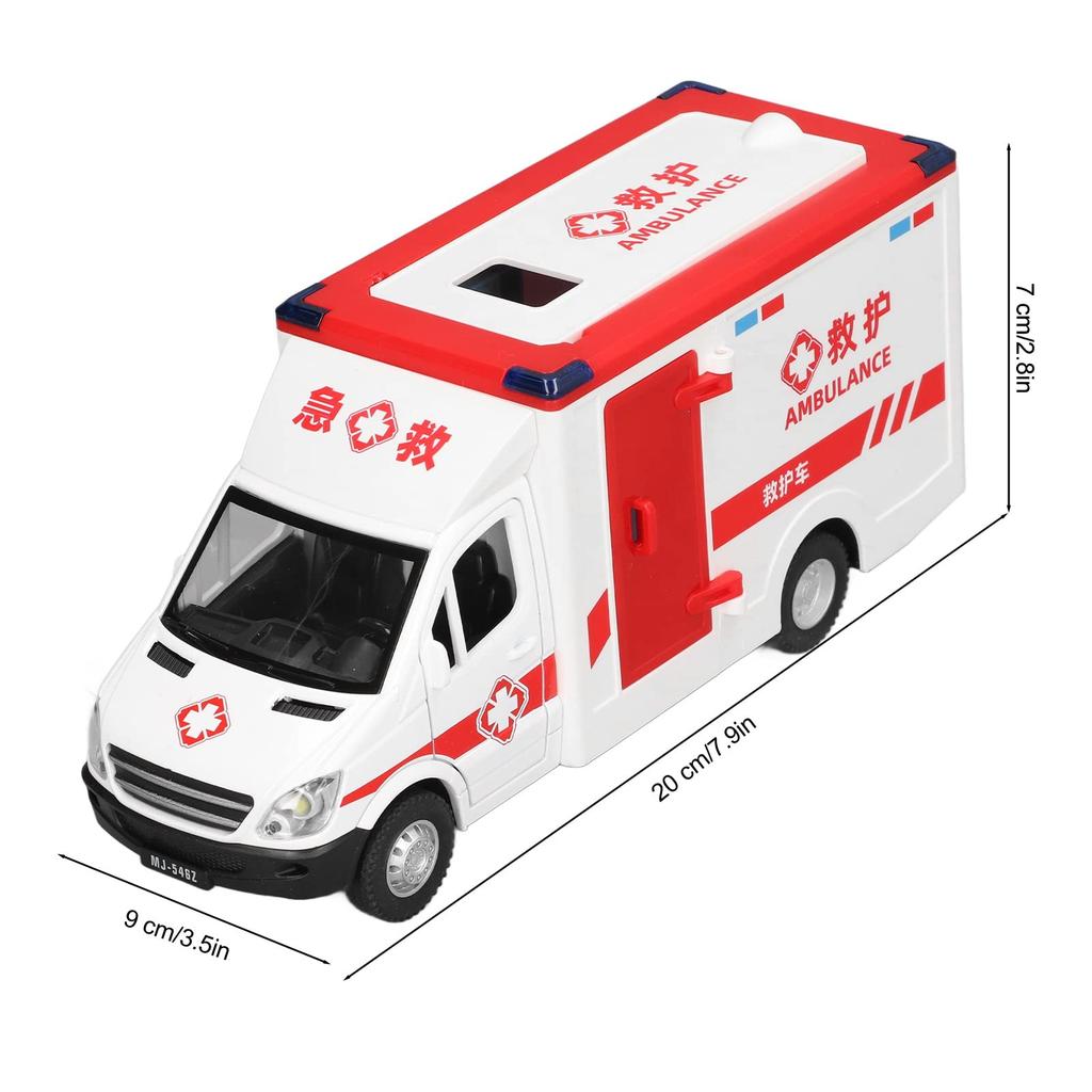 Ambulance Toy Rescue Ambulance Friction Powered Light and Sound Kids Toy Car Emergency Vehicle Push Pretend Play