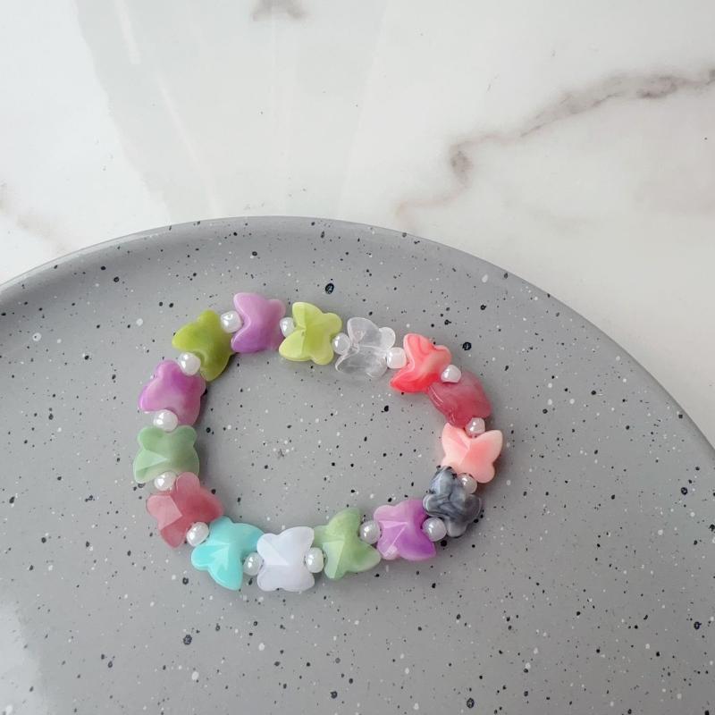 New Colorful Acrylic Heart Beaded Choker Necklace For Women Trendy Resin Love Clavicle Chain Collar Valentine'S Day Jewelry Gift