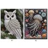 Owl Jellyfish Special Shaped 5D DIY Partial Drill Diamond Art Kit for Adults Home Decor Diamond Dots Paintings 11.81x15.74inch