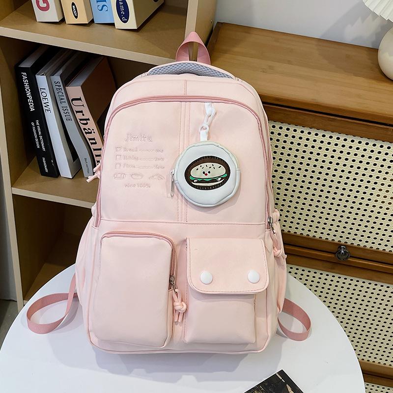 Japanese & Korean Style Large Capacity Color Block Backpack for High & Middle School Girls