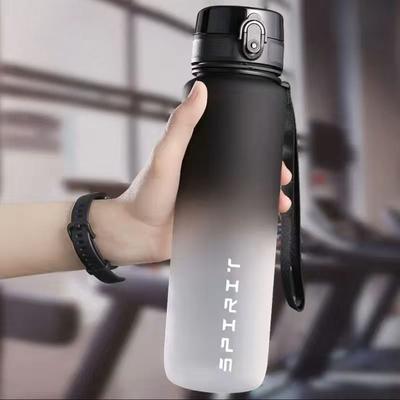 1000ML Large Capacity Sports Water Bottle Gradient Color Plastic Cup Drink Items Outdoor Beach Travel Portable Gym Juice Cup