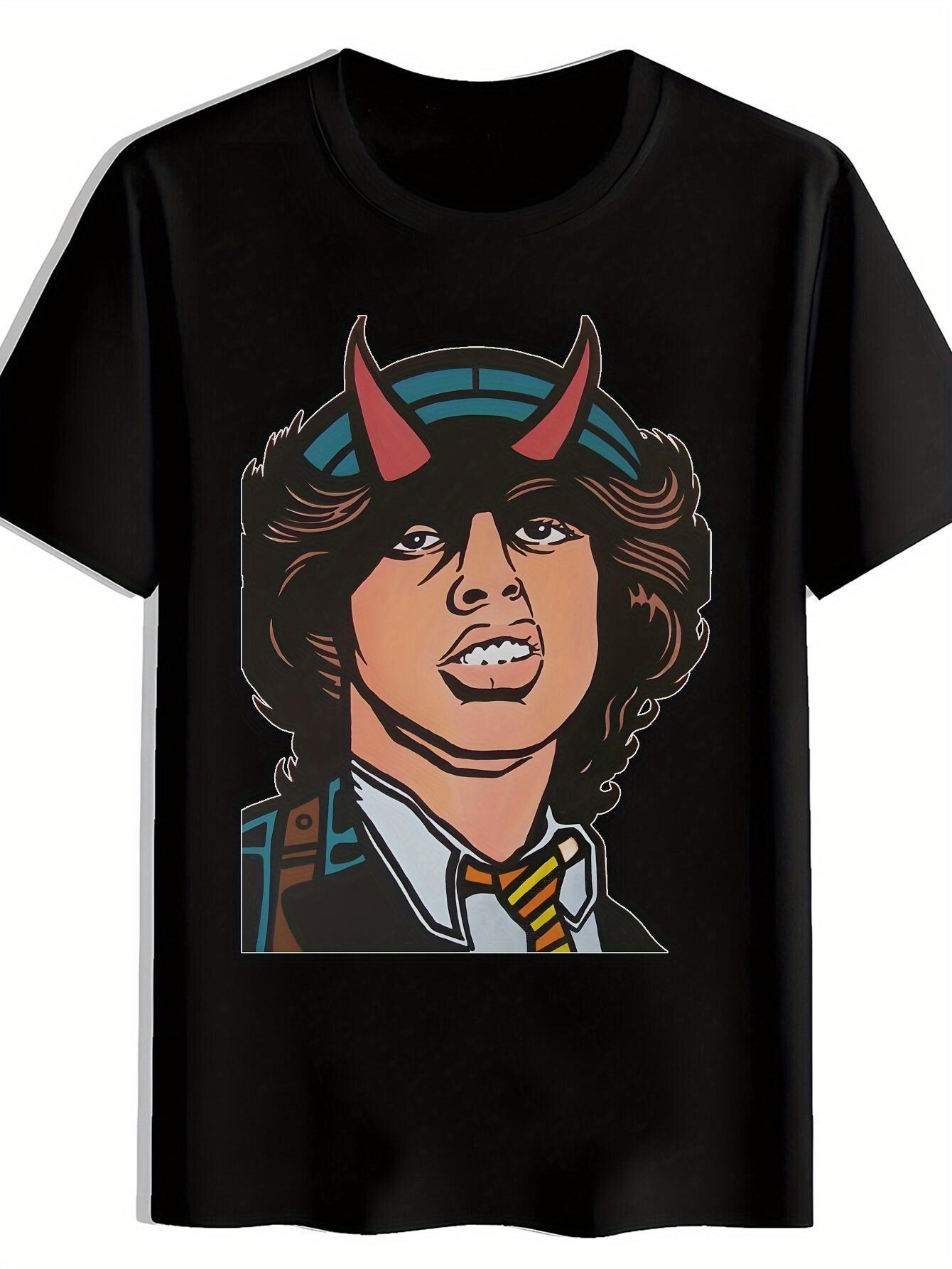 T-shirt Vintage Rock Band Graphic - Black Crew Neck Short Sleeve S
