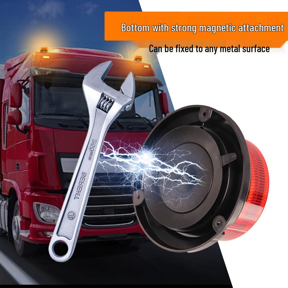 Solar-Powered Magnetic Car Roof Strobe Light for Night Parking and Accident Prevention.